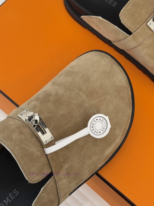 Male size 10Hermer/Hermes Classic Kelly Buckle Bocken SlippersA must-have for autumn and wind7uywadr - Image 8