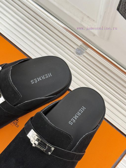 Male size 10Hermer/Hermes Classic Kelly Buckle Bocken SlippersA must-have for autumn and win2p0h2k4f - Image 9