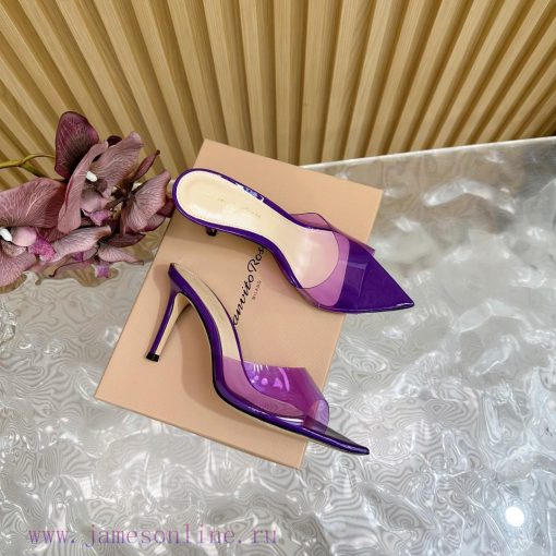 Gianvito Rossi 2024 Classic Pointed PVC Film High Heels Half Drag————————————Its appearance 2gr87n50 - Image 4