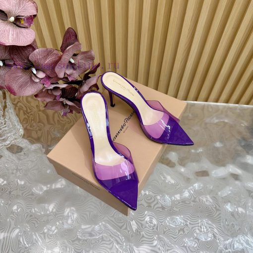 Gianvito Rossi 2024 Classic Pointed PVC Film High Heels Half Drag————————————Its appearance 2gr87n50 - Image 5