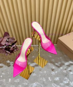 Gianvito Rossi 2024 Classic Pointed PVC Film High Heels Half Drag————————————Its appearance ir10kw4z