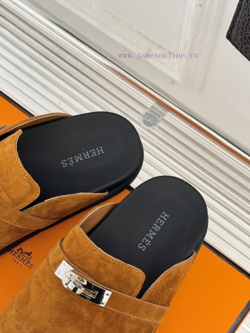 Male size 10Hermer/Hermes Classic Kelly Buckle Bocken SlippersA must-have for autumn and winzfid2bkk - Image 9