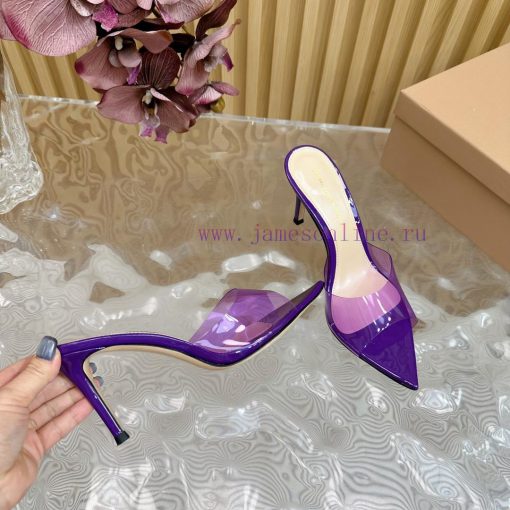 Gianvito Rossi 2024 Classic Pointed PVC Film High Heels Half Drag————————————Its appearance 2gr87n50 - Image 10