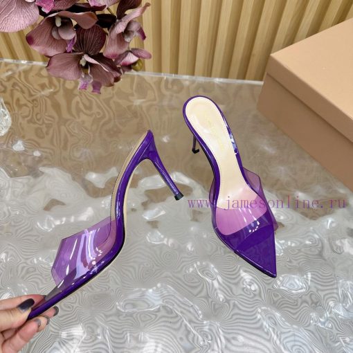 Gianvito Rossi 2024 Classic Pointed PVC Film High Heels Half Drag————————————Its appearance 2gr87n50 - Image 12