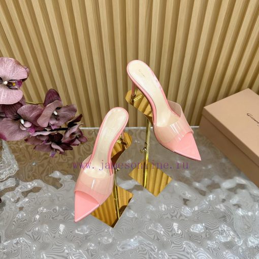 Gianvito Rossi 2024 Classic Pointed PVC Film High Heels Half Drag————————————Its appearance h2v8wovj