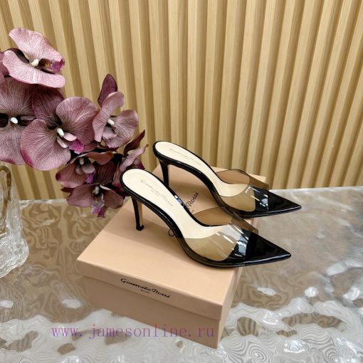 Gianvito Rossi 2024 Classic Pointed PVC Film High Heels Half Drag————————————Its appearance 3c3h0i4m - Image 3