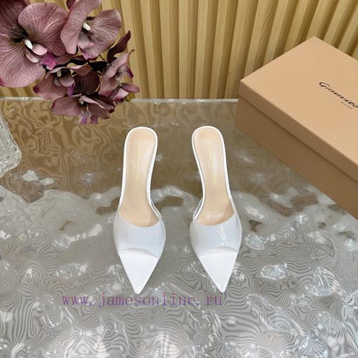 Gianvito Rossi 2024 Classic Pointed PVC Film High Heels Half Drag————————————Its appearance im1jnefm - Image 6