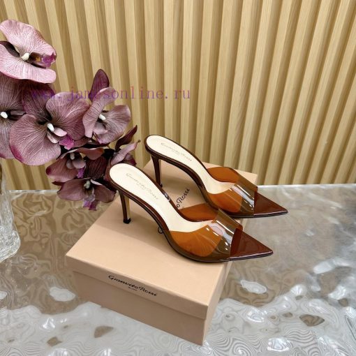 Gianvito Rossi 2024 Classic Pointed PVC Film High Heels Half Drag————————————Its appearance osb3im97 - Image 3