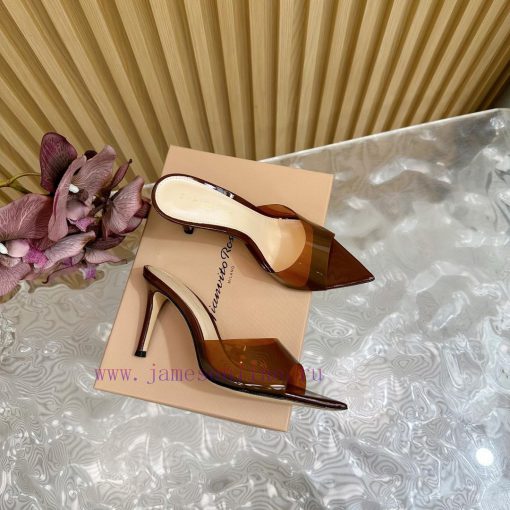 Gianvito Rossi 2024 Classic Pointed PVC Film High Heels Half Drag————————————Its appearance osb3im97 - Image 4