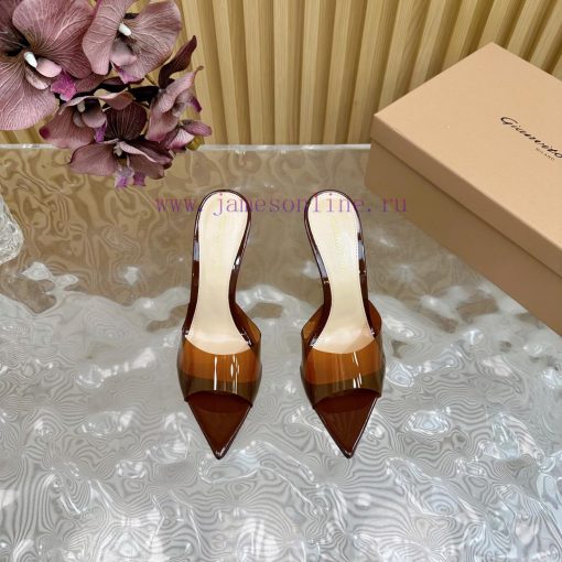 Gianvito Rossi 2024 Classic Pointed PVC Film High Heels Half Drag————————————Its appearance osb3im97 - Image 6