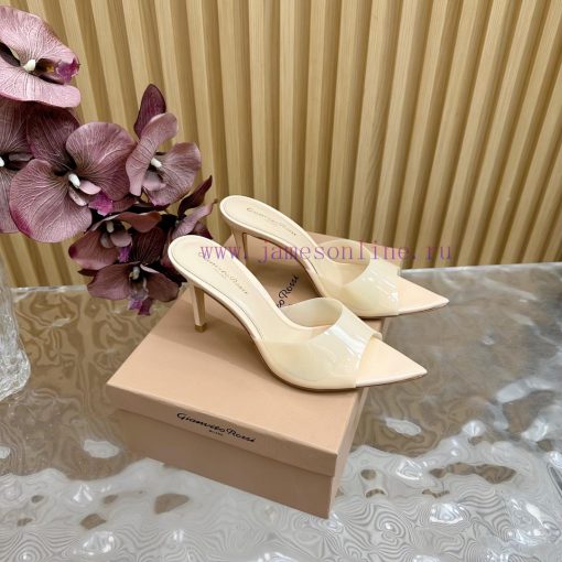 Gianvito Rossi 2024 Classic Pointed PVC Film High Heels Half Drag————————————Its appearance 378j6sbi - Image 3