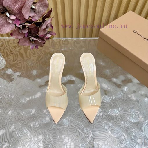 Gianvito Rossi 2024 Classic Pointed PVC Film High Heels Half Drag————————————Its appearance 378j6sbi - Image 6
