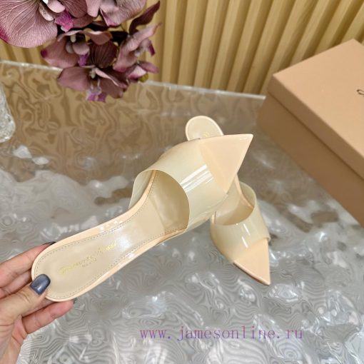 Gianvito Rossi 2024 Classic Pointed PVC Film High Heels Half Drag————————————Its appearance 378j6sbi - Image 12