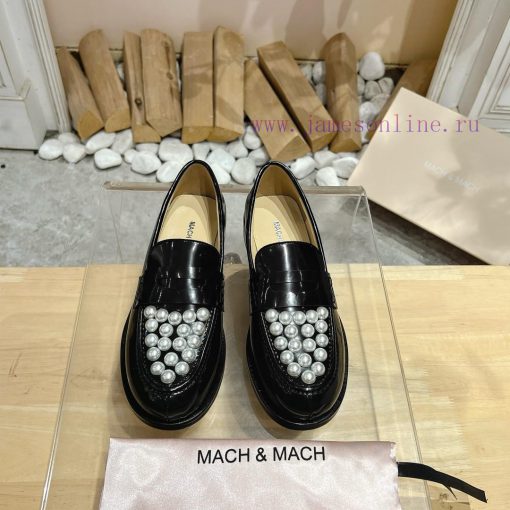MACH&MACH 2024 Autumn/Winter New Crystal Buckle Women's Shoes Letter Logo Hardware Buckle Louefgn2w3 - Image 2