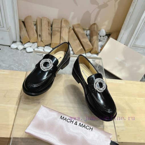 MACH&MACH 2024 Autumn/Winter New Crystal Buckle Women's Shoes Letter Logo Hardware Buckle Lobcyncn80 - Image 3