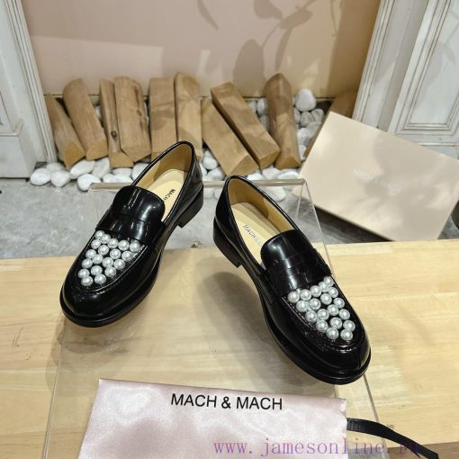 MACH&MACH 2024 Autumn/Winter New Crystal Buckle Women's Shoes Letter Logo Hardware Buckle Louefgn2w3 - Image 4