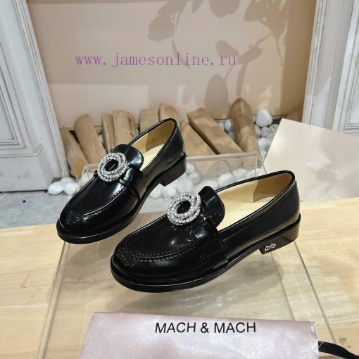 MACH&MACH 2024 Autumn/Winter New Crystal Buckle Women's Shoes Letter Logo Hardware Buckle Lobcyncn80 - Image 4