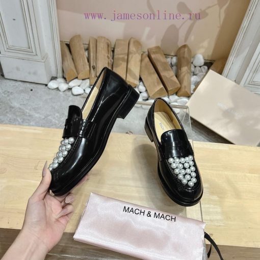 MACH&MACH 2024 Autumn/Winter New Crystal Buckle Women's Shoes Letter Logo Hardware Buckle Louefgn2w3 - Image 6