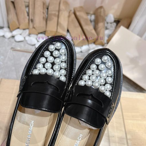 MACH&MACH 2024 Autumn/Winter New Crystal Buckle Women's Shoes Letter Logo Hardware Buckle Louefgn2w3 - Image 7