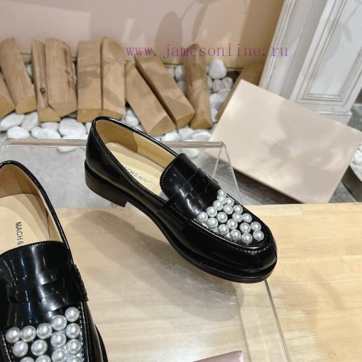 MACH&MACH 2024 Autumn/Winter New Crystal Buckle Women's Shoes Letter Logo Hardware Buckle Louefgn2w3 - Image 8