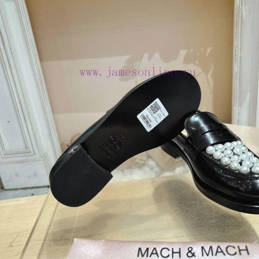MACH&MACH 2024 Autumn/Winter New Crystal Buckle Women's Shoes Letter Logo Hardware Buckle Louefgn2w3 - Image 9