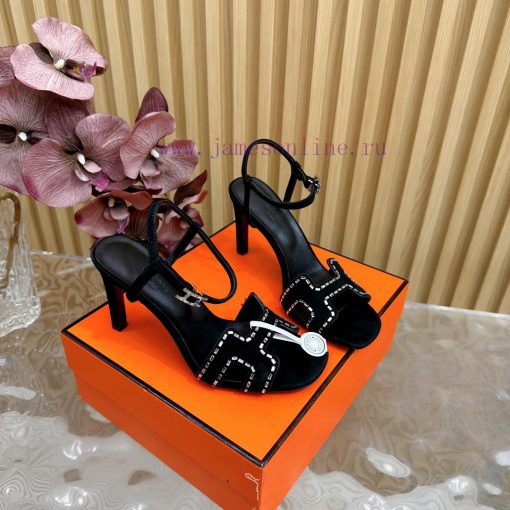 2024 New Collection: Herm è s/Herm è s Classic High Heel Hot Diamond Sandals with a retro deps9wrmgt - Image 4