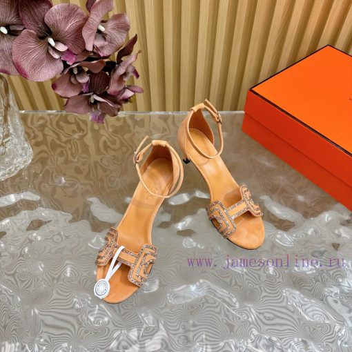 2024 New Collection: Herm è s/Herm è s Classic High Heel Hot Diamond Sandals with a retro de7oo9g3d4 - Image 7