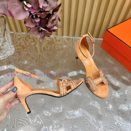 2024 New Collection: Herm è s/Herm è s Classic High Heel Hot Diamond Sandals with a retro de7oo9g3d4 - Image 9