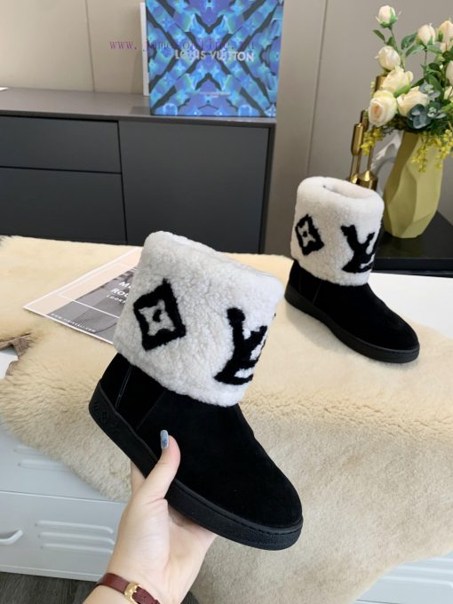 p. Classic Lv snow boots are made of handmade patchwork fabric, and each pair of shoes consunicrk7ut - Image 4