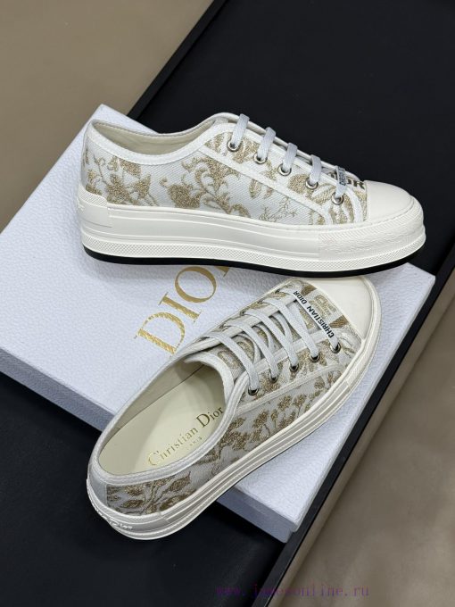 Dior inserts new colorsDior 25 Spring/Summer Thick soled Embroidered SneakersThe thickened sddweqvo8 - Image 8