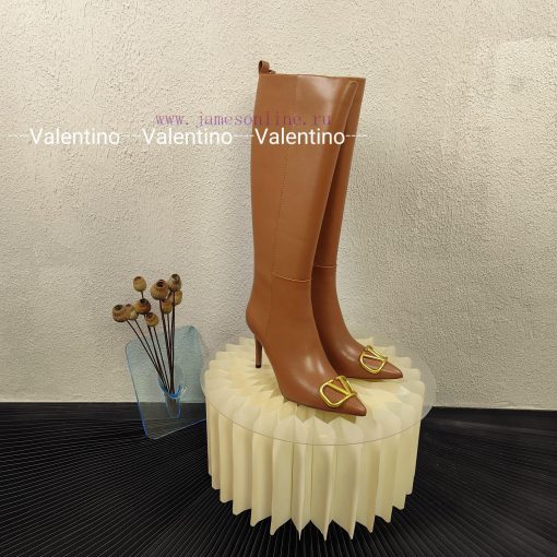 Long boots and short boots 450𝑽𝒂𝒍𝒆𝒏𝒕𝒊𝒏𝒐ValentinoSharp metal buckle bootsFabric calf leatherLyvxqqqbu