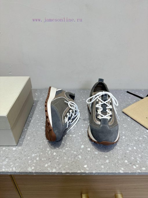 Brunello Cucinelli autumn and winter new couple style lace up series casual shoesBC is a weluniqdtlt - Image 3