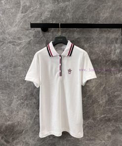 ZT61068 Dior 25Ss Spring/Summer New Embroidered Collar Buckle Mesh Ball Style Polo Short Sleeve sltjbz6u