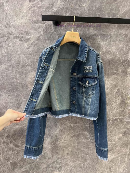 ZW61069 Miumi * 25Ss Spring/Summer New Intelligent Molecular Academy Style Pattern Splicing Cow gbwif44n - Image 4