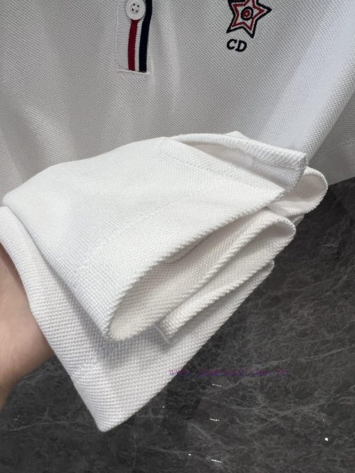 ZT61068 Dior 25Ss Spring/Summer New Embroidered Collar Buckle Mesh Ball Style Polo Short Sleeve sltjbz6u - Image 9