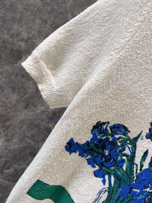 ZT61077 Loewe 25Ss Spring/Summer New Iris Texture Short Sleeve Knitted T-shirt | Developed By Y avo17r0e - Image 8