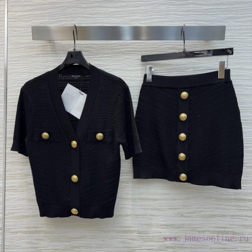 CT77523 Balman 25 Spring/Summer Slim Fit V-neck Knitted Set V-neck Short Sleeve Cardigan+Arm Hu dntlt9sb - Image 2