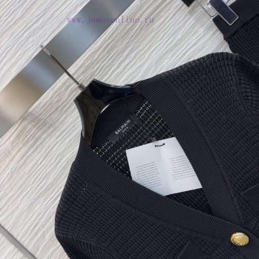 CT77523 Balman 25 Spring/Summer Slim Fit V-neck Knitted Set V-neck Short Sleeve Cardigan+Arm Hu dntlt9sb - Image 3