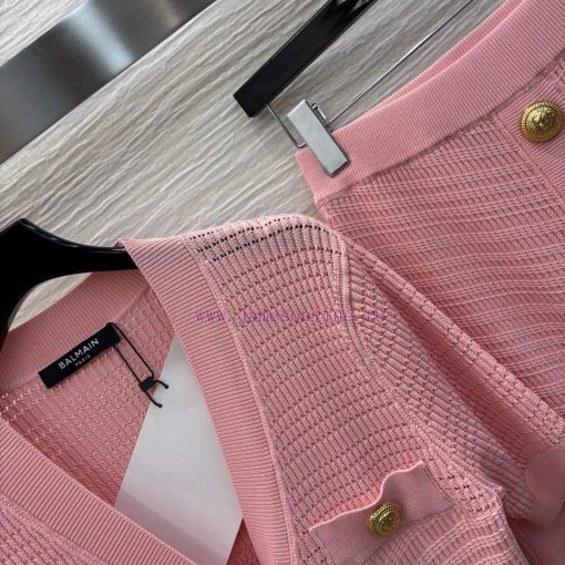 CT77523 Balman 25 Spring/Summer Slim Fit V-neck Knitted Set V-neck Short Sleeve Cardigan+Arm Hu ce2byxlb - Image 4