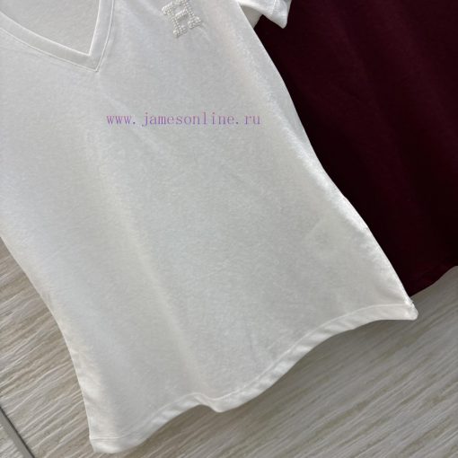 CT77525 Hermes V-neck T-shirt With Minimalist Vintage Style Made Up Of Classic Beads And Beads ydqzxf6v - Image 7