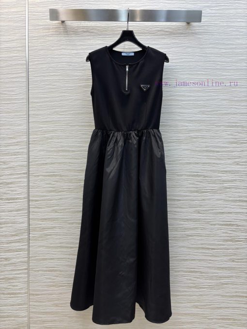CL77529 Prada 25 Spring/Summer Triangular Sports Tank Top Splicing Dress Long Skirt A Tank Top zv6meg01 - Image 2