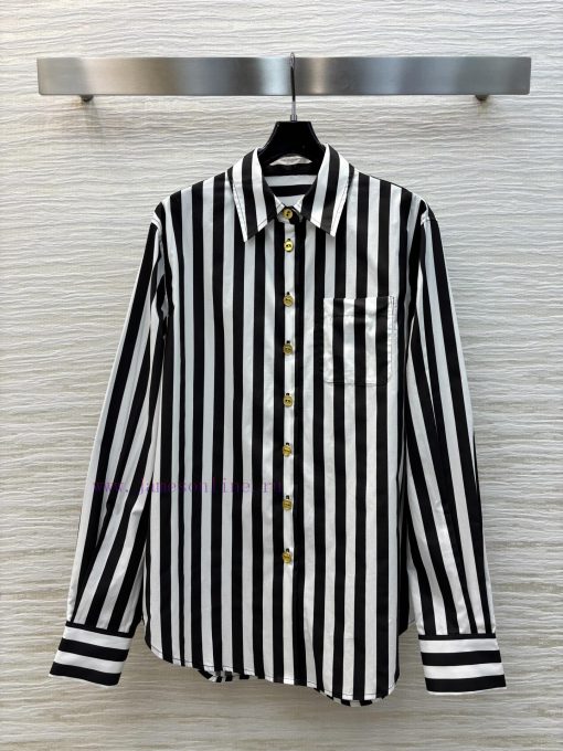 CC77533 ScHermes 25 Early Spring New Item Metal Buckle Decorative Striped Shirt Woven Striped C 30ewo8nn - Image 2
