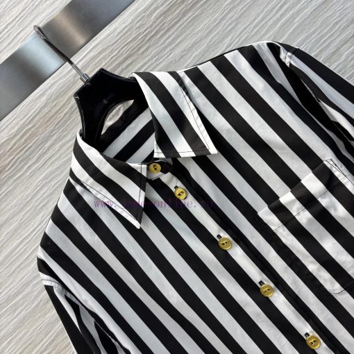 CC77533 ScHermes 25 Early Spring New Item Metal Buckle Decorative Striped Shirt Woven Striped C 30ewo8nn - Image 6