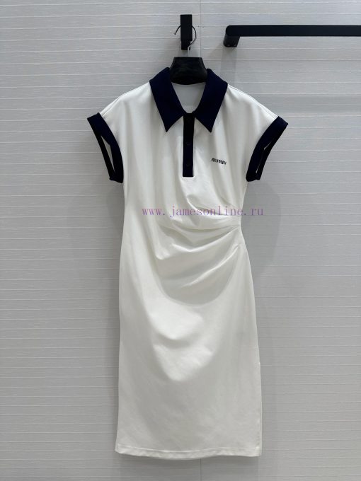 Strongly Recommend BL77536 Miu Collection 25 Spring/Summer New Product Color Contrasting Polo C 042pza83