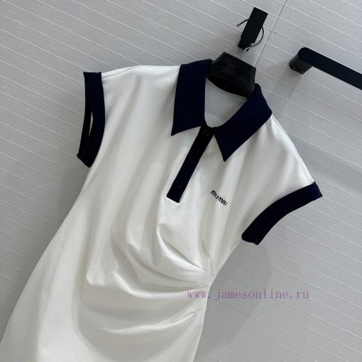 Strongly Recommend BL77536 Miu Collection 25 Spring/Summer New Product Color Contrasting Polo C 042pza83 - Image 3