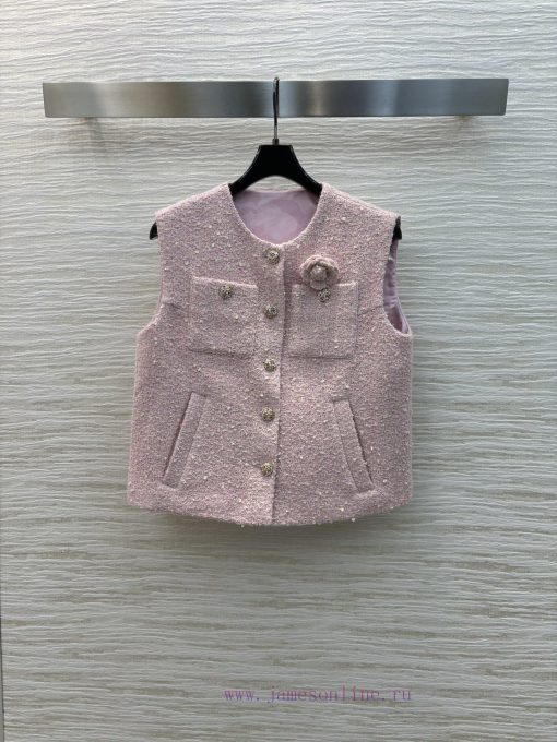 CT77552 Chanel Style 25 Early Spring New Item Socialite Style Woven Set Round Neck Vest+skirt L alr3iq0a - Image 4