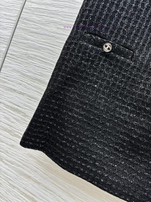 CL77555 Chanel 25 Early Spring New Item Sequined Coarse Tweed Vest Dress With Black Sequins Emb evlqxb0h - Image 6