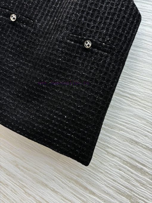 CL77555 Chanel 25 Early Spring New Item Sequined Coarse Tweed Vest Dress With Black Sequins Emb evlqxb0h - Image 7