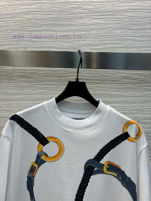 CT77559 Her Home 25 New Item Chain Print Round Neck T-shirt Customized With 100% Pure Cotton Fa whic1jcm - Image 3
