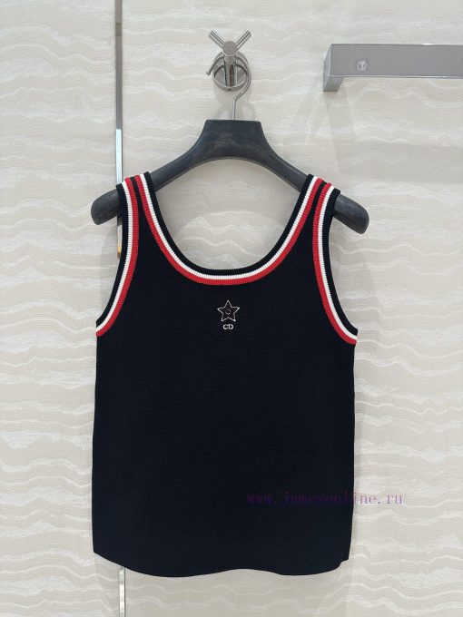 AT77565 Miss Dior Tennis Sport Knitted 🧶 Tank Top Temperament U-neck Slim Fit Versatile And Not wfj7d7wx - Image 2